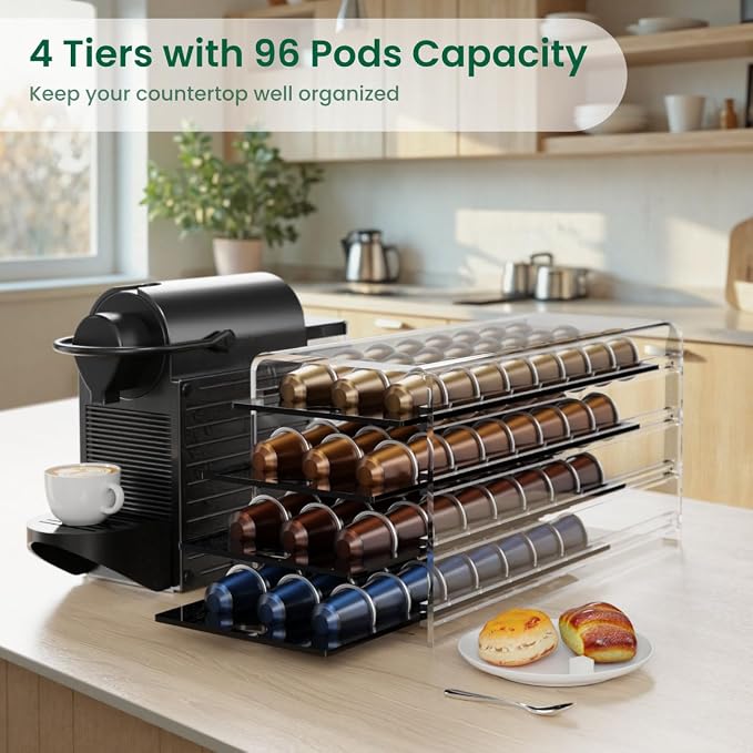 Acrylic Coffee Pod Holder for Nespresso OriginalLine Capsules, 4 Tier Organizer - Image 5