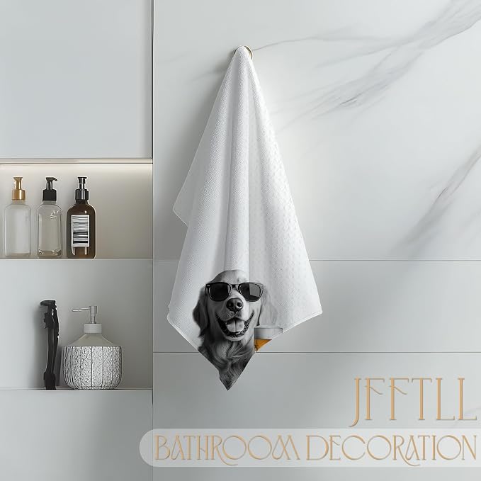 Funny Golden Retriever Beer Kitchen Towels, Bar Towel - Image 4