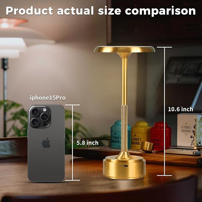 HAPYGI 5200mAh Rechargeable Cordless LED Table Lamps Touch Sensor Light - Image 3