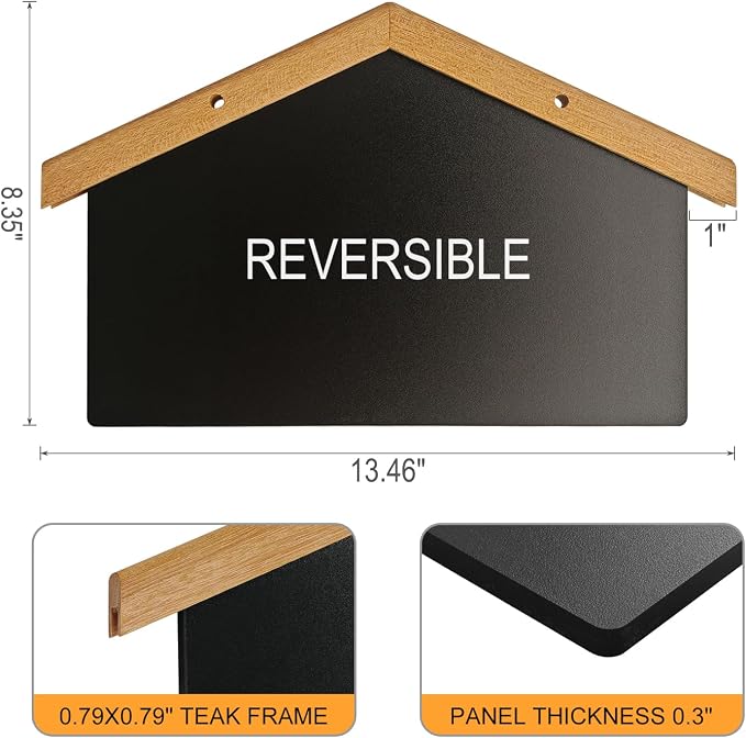 Chalkboard, House Design, 8.35"x13.46" Small Chalkboard Sign, Double Sided Use - Image 3