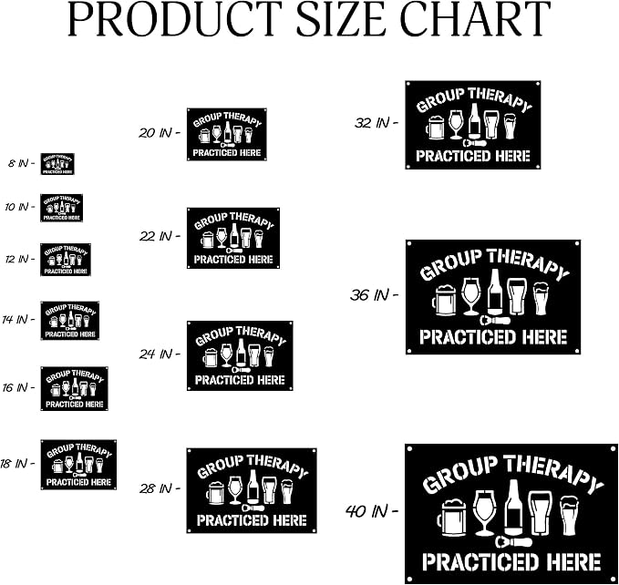 Group Therapy Metal Sign, Bar Sign, Rustic Farmhouse Wall Decor, Basement Bar - Image 6