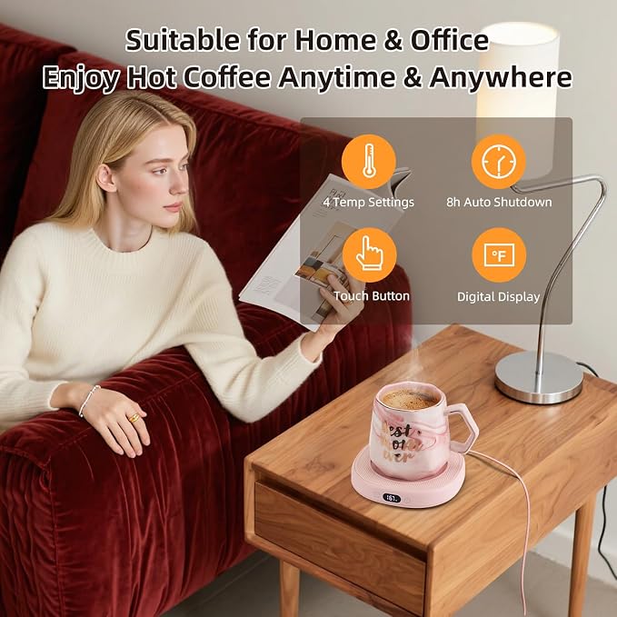 Coffee Mug Warmer & Best MOM Ever Mug Set, Smart Heated Electric Cup Warmer - Image 4