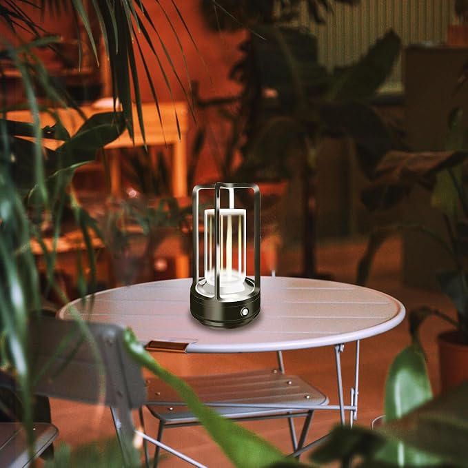 Portable Metal Table Lamp, 4000 mAh Outdoor Table Lights Rechargeable, 3 Color - Image 5