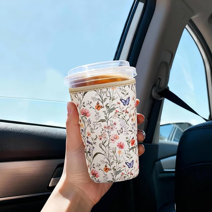 Reusable Insulated Sleeve for Iced Coffee Cup, Beverage Holder for Iced Coffee - Image 3