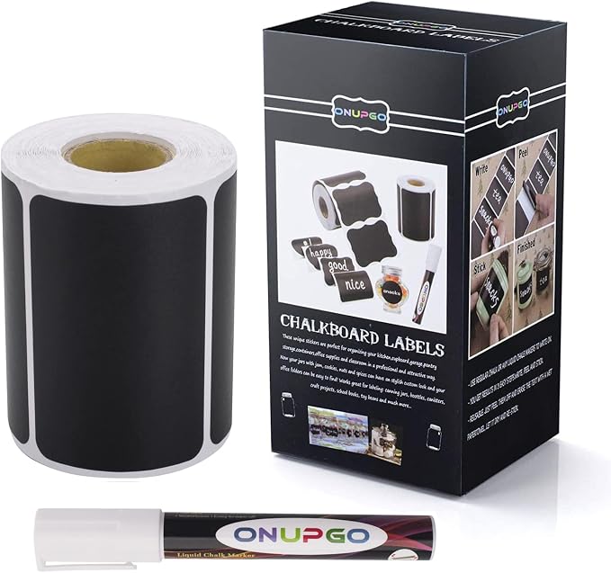 ONUPGO Chalkboard Labels-180pcs Waterproof Reusable Blackboard Stickers - Image 6