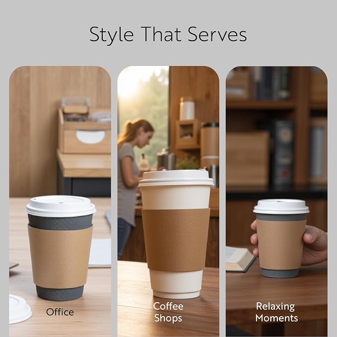 Restaurantware SLEEVES ONLY: Restpresso 5.1 x 2.8 Inch Coffee Cup Sleeves 50 - Image 6