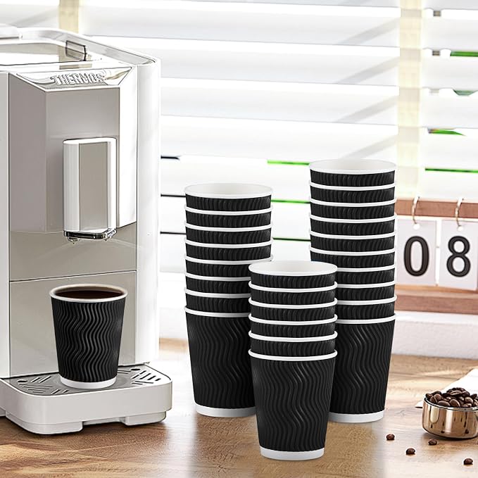 Lamosi Disposable Coffee Cups 8 oz 100 Pack, Paper Coffee Cups 8 oz - Image 6