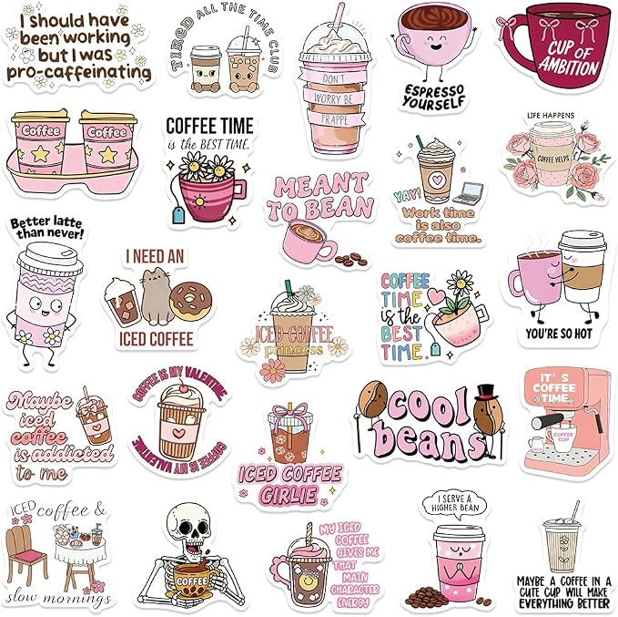 Funny Coffee Waterproof Stickers - Image 6