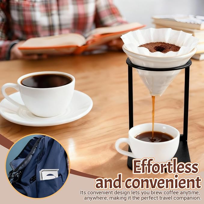 Portable Coffee Maker Stand, Foldable Aluminum Pour Over Coffee Dripper Holder - Image 5