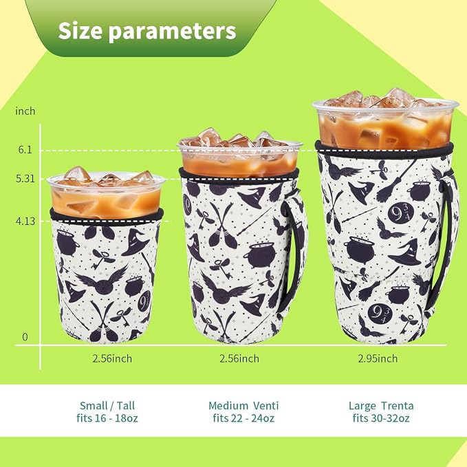 3 Pack Iced Coffee sleeve Insulated Neoprene Cup Sleeves - Image 2