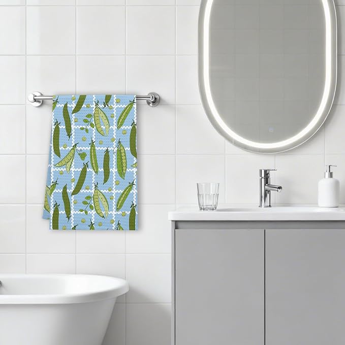 Bright Green Beans Kitchen Towels, Quick Drying Dish Towels, Soft Absorbent - Image 5