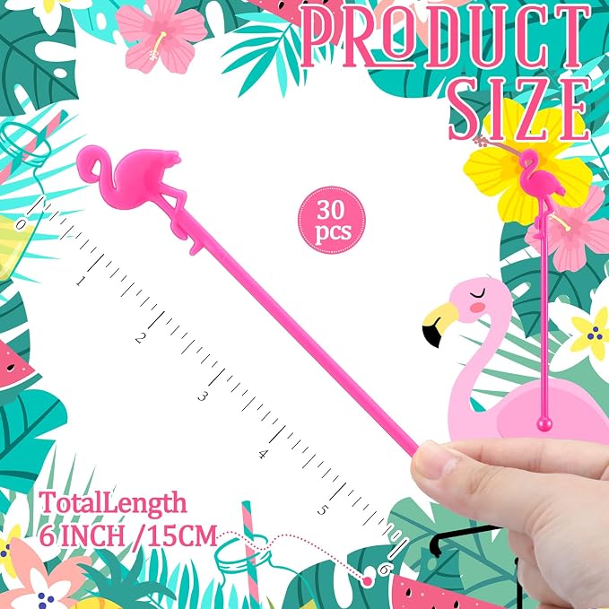 Hushee 30 Pcs Cocktail Swizzle Sticks 6 Inch Fun Cocktail Stir Sticks Reusable - Image 2