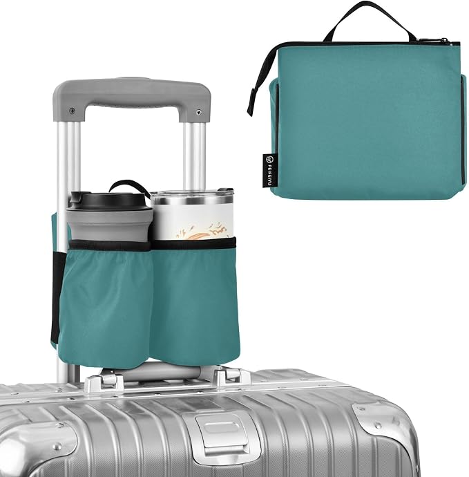 DOMIKING Dark Teal Travel Luggage Cup Holder by DOMIKING