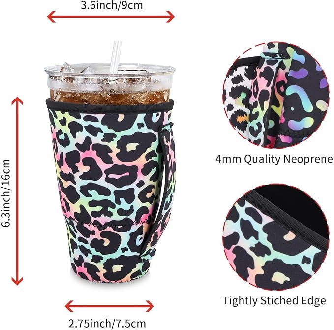 4Pack Reusable Iced Coffee Sleeve Insulator Sleeves - Image 2