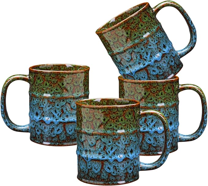 Coffee Mugs Set of 4, 12 Oz Coffee Cups Ceramic by LGQ