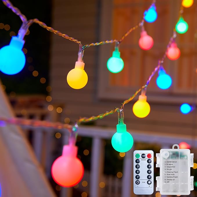Globe String Lights Battery Operated by Minetom