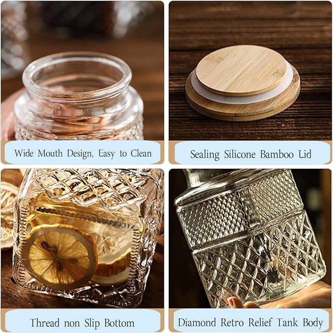 Large Glass Storage Jar, 2 Pack 60 FL OZ Glass Food Storage Containers - Image 2