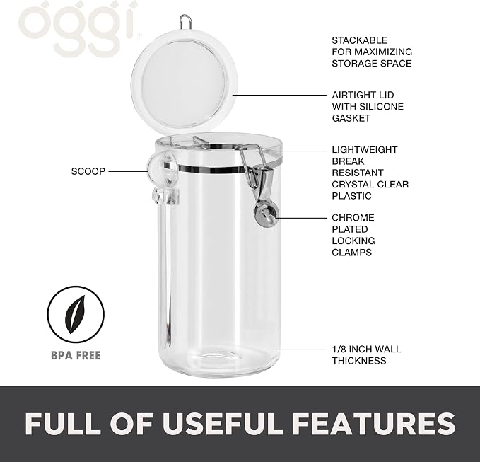 Oggi Clear Canister Airtight 72oz - Image 2