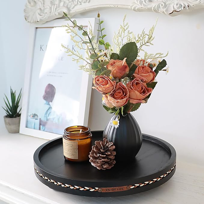 Farmhouse Decorative Round Tray, 11.81 Inch, Versatile Centerpiece Tray - Image 5