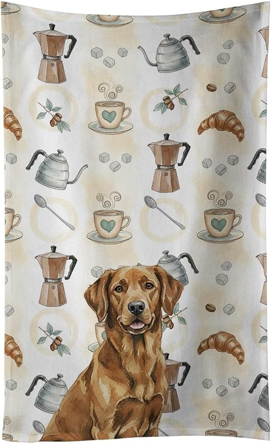 Caroline's Treasures Chesapeake Bay Retriever Coffee Bar Kitchen Towel Velour by CarolinesTreasures