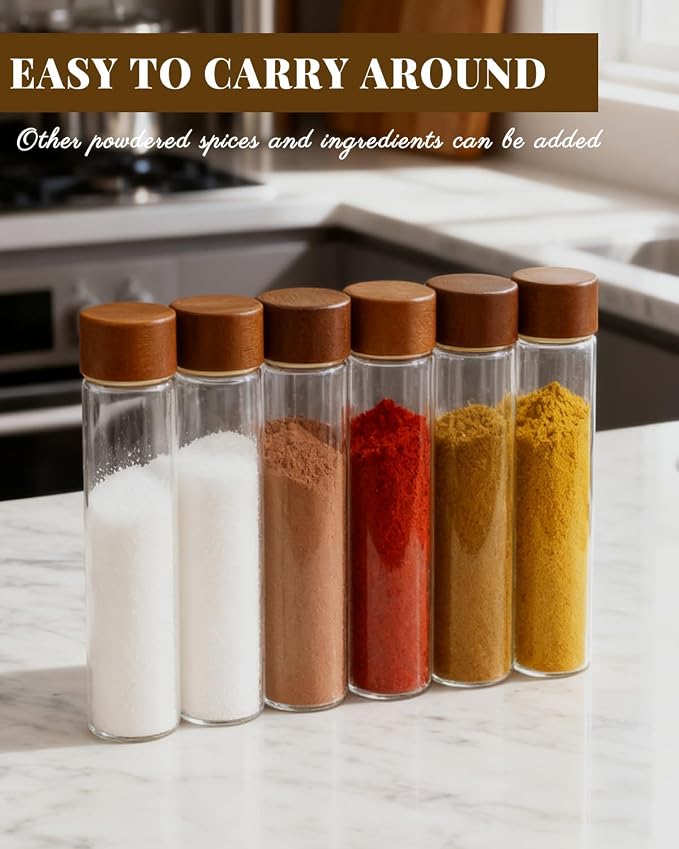 Coffee Bean Storage Tubes Refill Pack – 6pcs 80ml Airtight Glass Coffee Bean - Image 6
