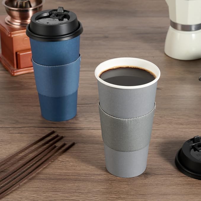 LITOPAK 100 Pack 20 oz Disposable Paper Coffee Cups - Image 4