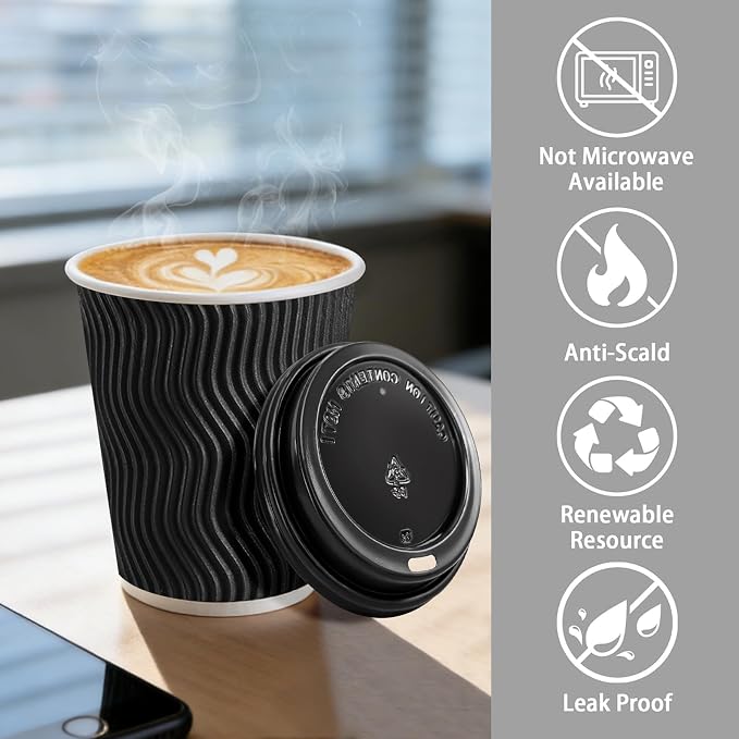 Lamosi 10 oz Disposable Coffee Cups - Image 4