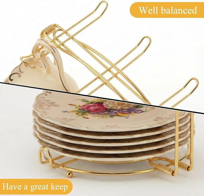 YOLIFE Tea Cup Holder for Countertop, Foldable Tea Station Organizer, Espresso - Image 4