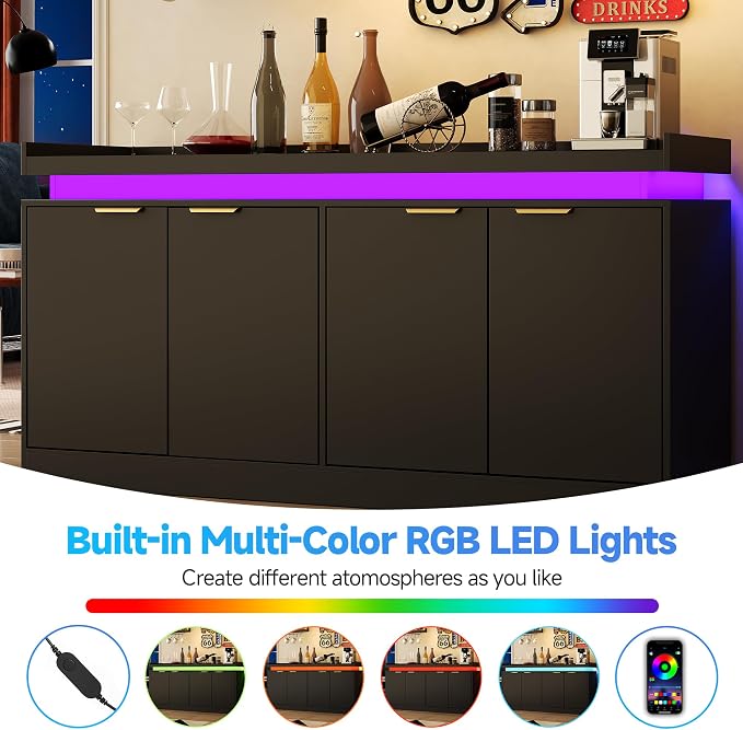 knoworld LED Sideboard Buffet Cabinet - Image 4