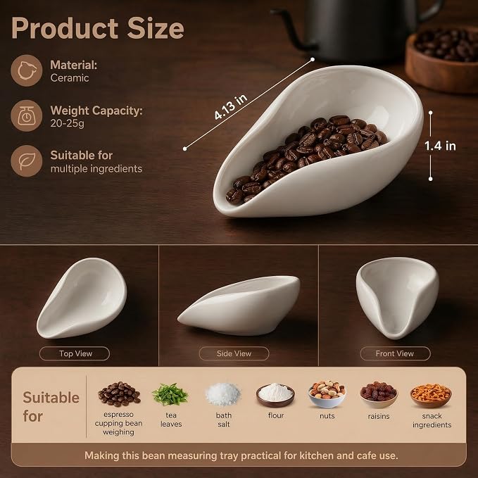 BRBASAP Coffee Bean Dosing Cup Ceramic Espresso Measuring Tray Coffee Dosing - Image 7