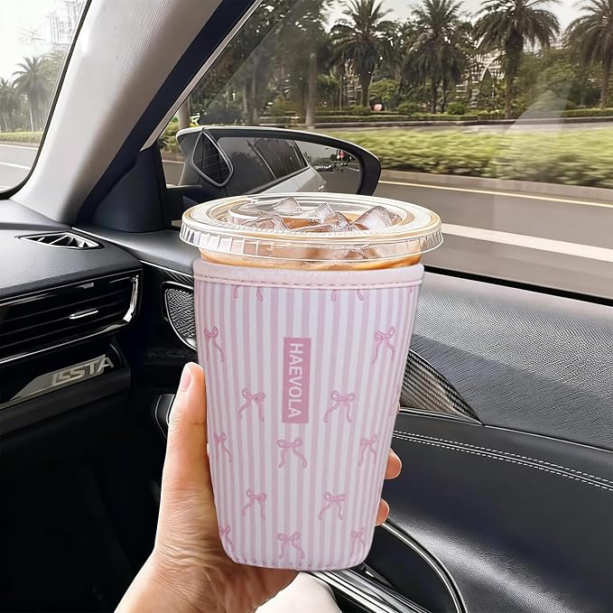 Reusable Insulated Neoprene Iced Coffee Cup Sleeve, Durable Drink Sleeve - Image 2
