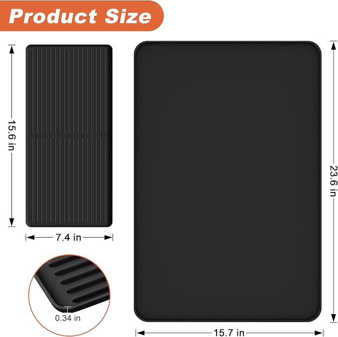Silicone Coffee Mat, 24 x 16 Inch Non-Slip Heat Resistant, Large and Small - Image 2