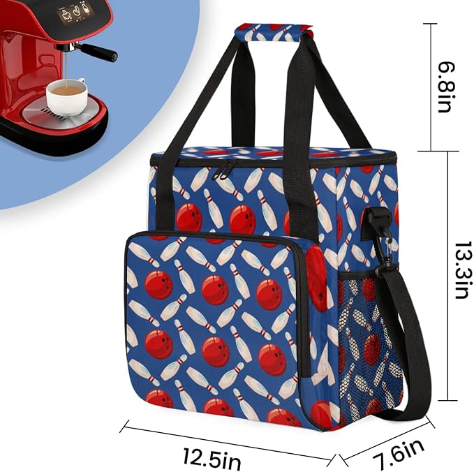 Bowling Ball Coffee Maker Travel Bag, Bowling Ball Large Carrying Storage Case - Image 2