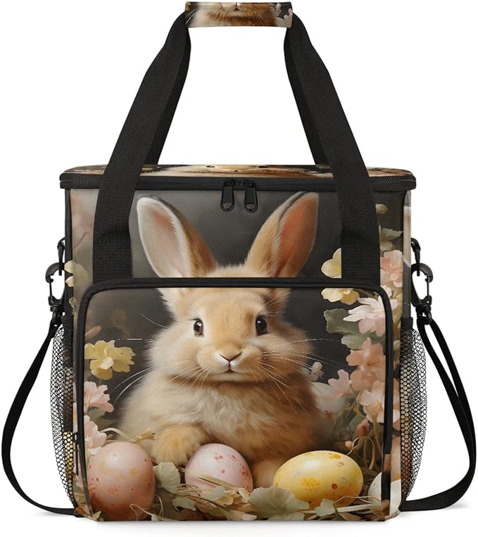 Cute Bunny Easter Eggs Coffee Maker Carring Bag, Large Insulated Storage by Home