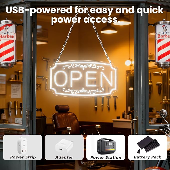 LED Neon Open Signs for Business Window Wall Door, Light Up Open Lights Sign - Image 7