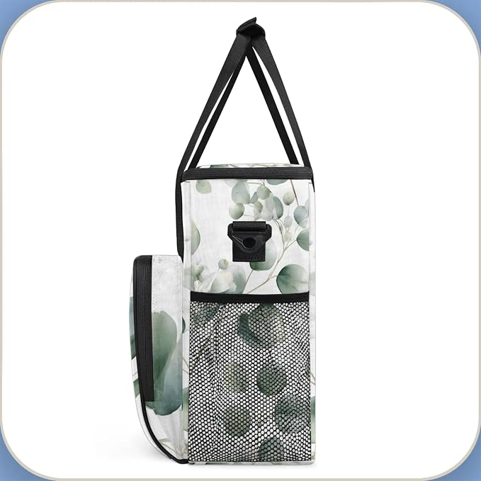 Eucalyptus Leaf Coffee Maker Carring Bag, Large Insulated Storage Organizer - Image 4