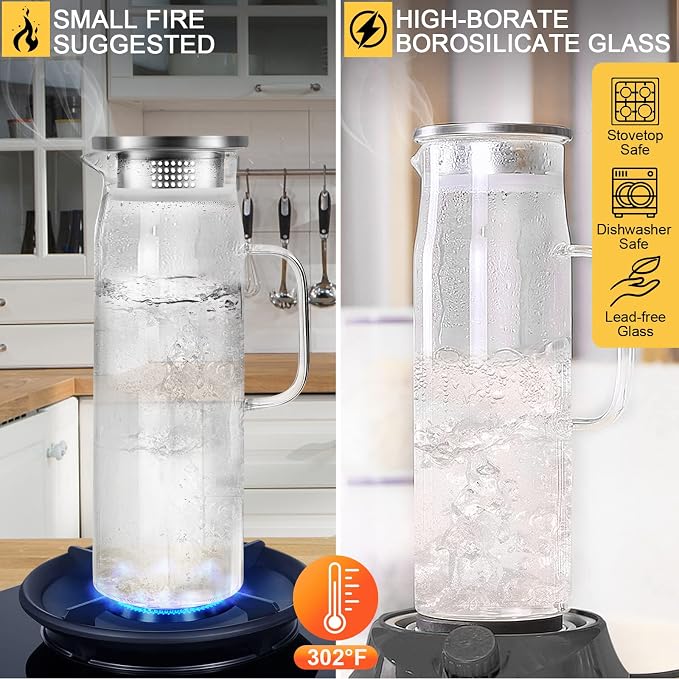 Glass Pitcher, 1.5liter Glass Pitcher - Image 2