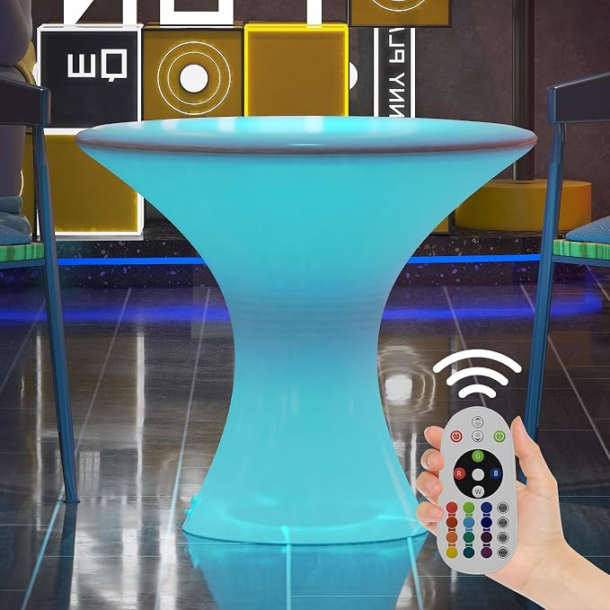 CECER 18" LED Cocktail Table，Rechargeable Light Up Furniture - Image 7