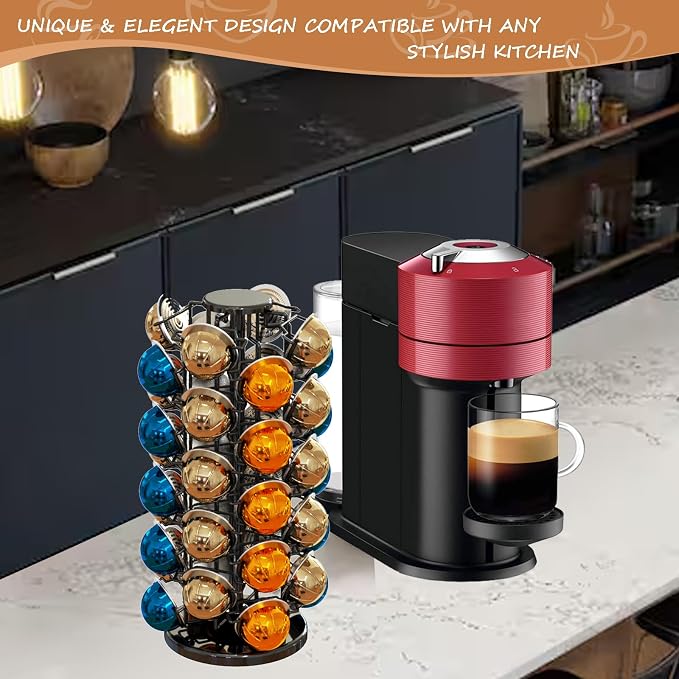 BLACKSMITH FAMILY Coffee Pods Holder Organizer, 360 Degrees Revolving Pod - Image 6