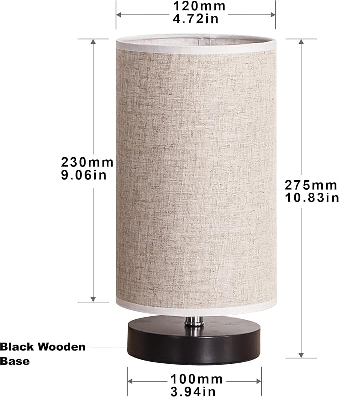 lifeholder Table Lamp, Bedside Nightstand Lamp, Simple Desk Lamp, Fabric Wooden - Image 4