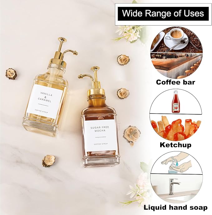 Coffee Syrup Dispenser for Coffee Bar, Refillable Maple Syrup Storage, Coffee - Image 6