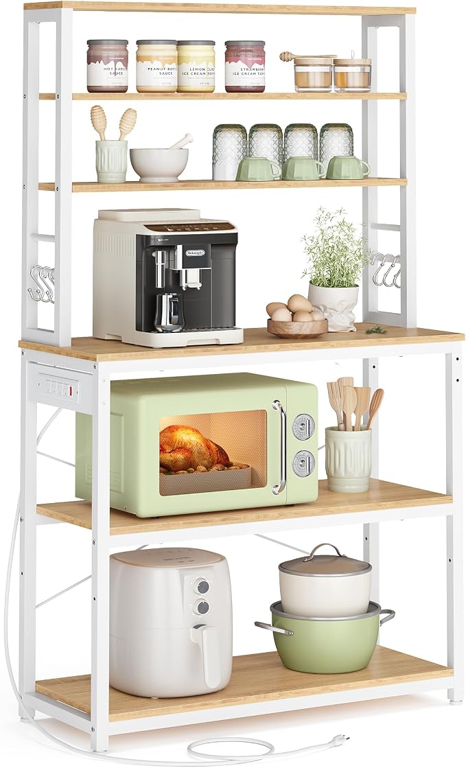 VASAGLE Bakers Rack with Power Outlet, 31.5 Inches Coffee Bar by Unknown