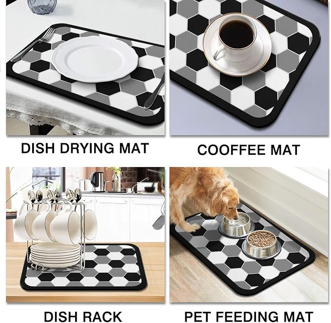 Coffee Mat - Lattice Absorbent Drying Mat - Waterproof Kitchen Protector - Bar - Image 4