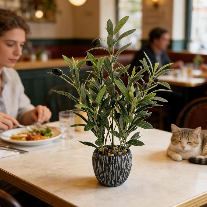 Olive Branches Artificial Plants Décor Indoor 17.72'' Tall Fake Olive Branch - Image 6