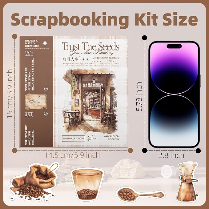 Coffee Themes Sticker Scrapbooking Supplies - Image 6