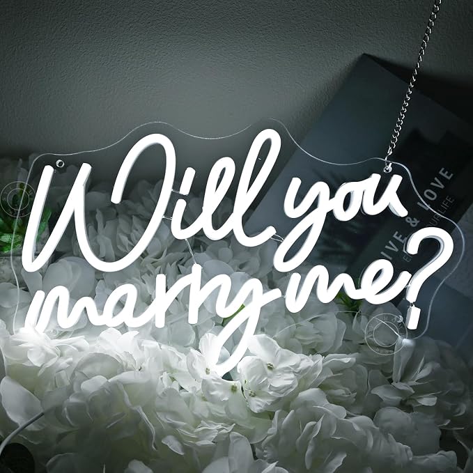 SYLHOME Will You Marry Me ? Led Neon Light Sign Hanging Proposal Wedding Party - Image 8