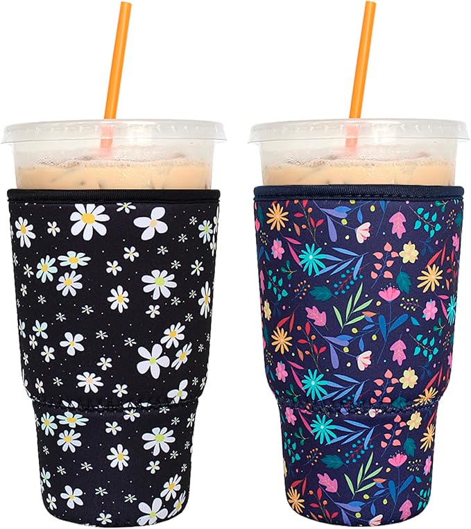 2 Pack Reusable Iced Coffee Sleeves by FRRIOTN