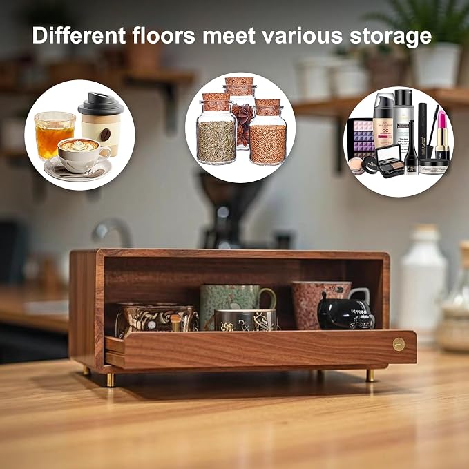 Wooden Coffee Station Storage Rack - Image 7
