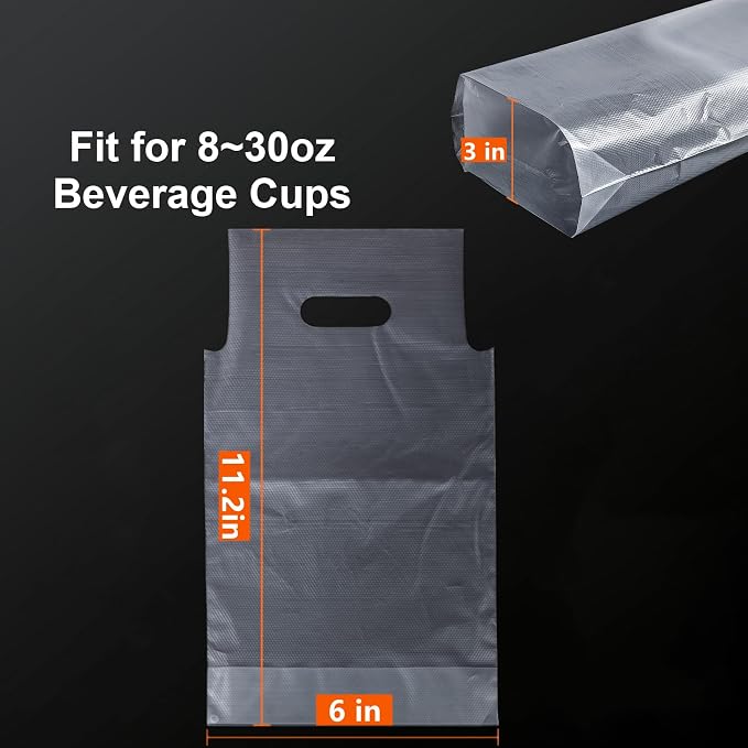 Elyfree Drink Carrier for Delivery, Plastic Bags for Drinks, Portable Take Out - Image 3