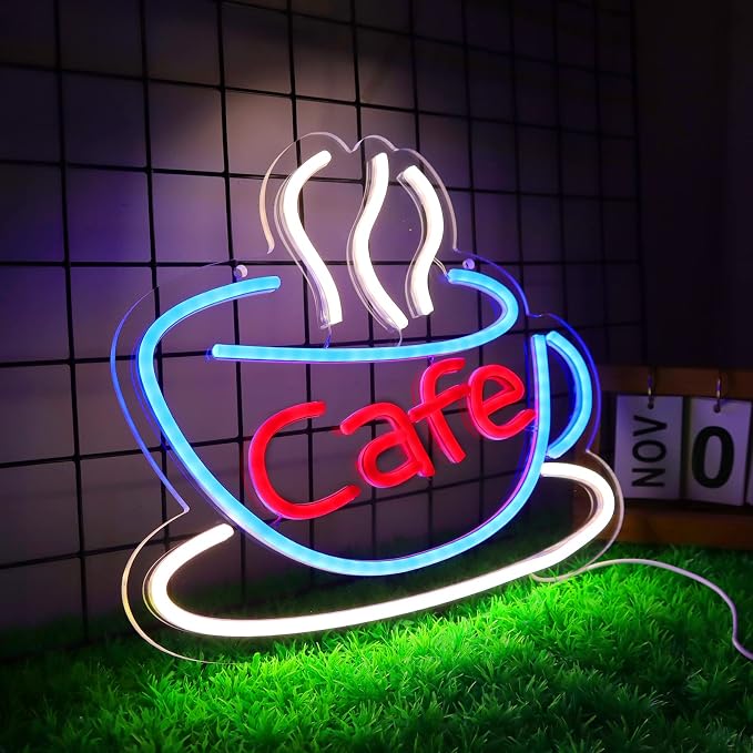 Cafe Neon Sign for Coffee Bar Pub Decor, Led Light of Cafe, USB Power Supply - Image 2
